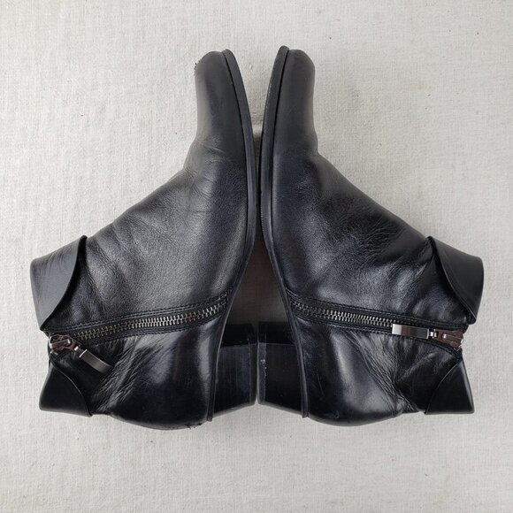 Spring Step Stockholm Booties Black Leather Ankle Zip Size 37 US Womens 6.5-7 - Picture 8 of 10